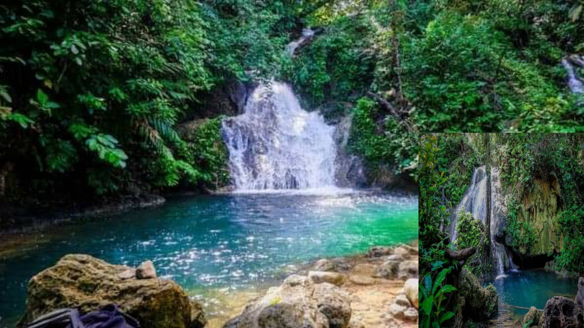 <b class="font-bara"><i class="bi bi-geo-fill h4"></i> PALOMA FALLS</b> <br/>Two picture-perfect waterfalls located in Brgy. Layog can be seen in the area next to each other and these astounding waterfalls are mind-blowing due to their greenish/bluish waters. You can also trail above the basin to reach a spacious-enough pond that’s also ideal for swimming.